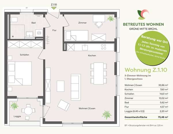 BETREUTES WOHNEN - Helle 3-Zimmerwohnung in Südwestlage