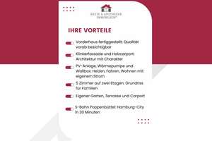 Neubau: Stilvolle Doppelhaushälfte in Poppenbüttel mit 5 Zimmern, Garten, Carport, PV (KFW40) – Die vollständige Adresse der Immobilie erhältst du vom Anbieter., 22399 Poppenbüttel, Hamburg – Vorschaubild 3