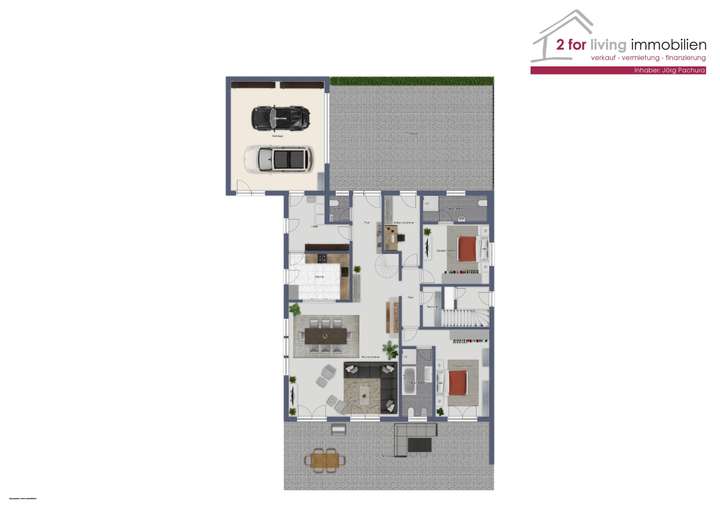 Grundriss EG mit Doppelgarage.