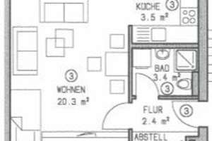 Ruhige 1-Zimmer mit Laminat, Balkon und Dusche in Zentrumsnähe zum Toppreis!  – Peterstraße 19, 9130 Sonnenberg, Chemnitz – Vorschaubild 8