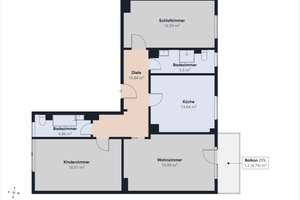 Geräumige 3-Zimmer-Wohnung mit 93 m² Wfl. und Balkon – Die vollständige Adresse der Immobilie erhältst du vom Anbieter., 44143 Kaiserbrunnen, Dortmund – Vorschaubild 15