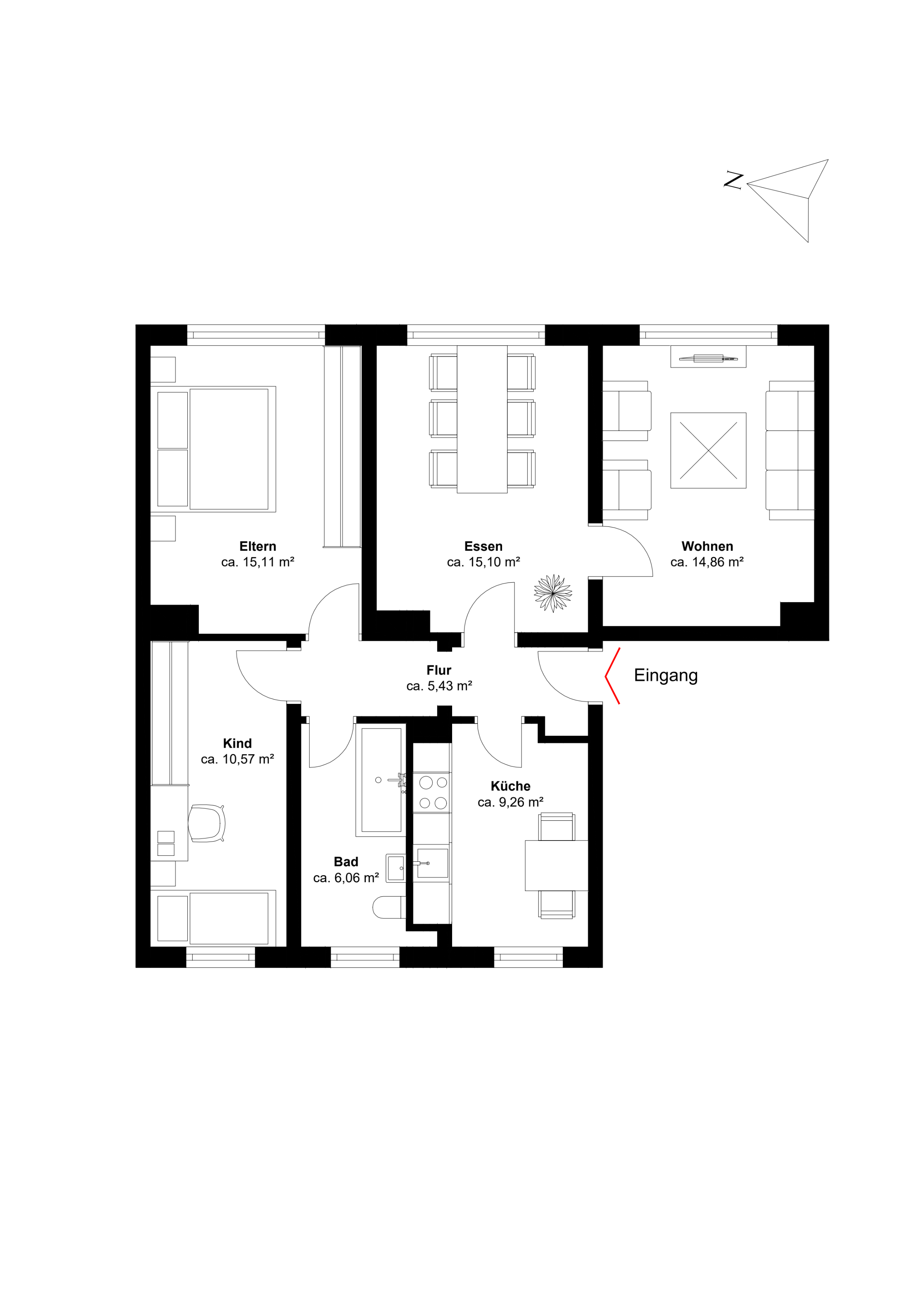 Eigentumswohnung Nr. 1 – Eigentumswohnung mit Potenzial in ländlicher Lage, Vorpommern Rügen Kreis – Bild 4