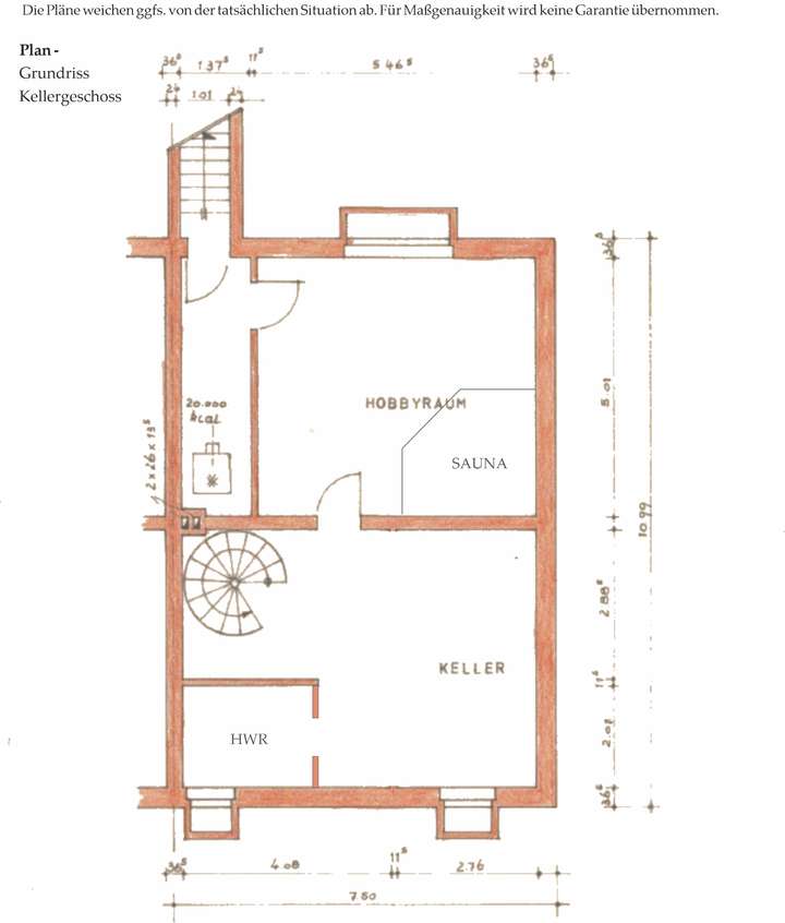 Grundriss Kellergeschoss