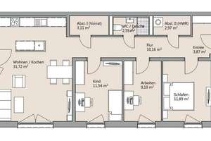 -Neubau bezugsfertig- Traumhafte 4-Zimmer-Wohnung mit hochwertiger EBK, Balkon und Tiefgarage – Berghey 4, 38124 Stöckheim-Leiferde, Braunschweig – Vorschaubild 8