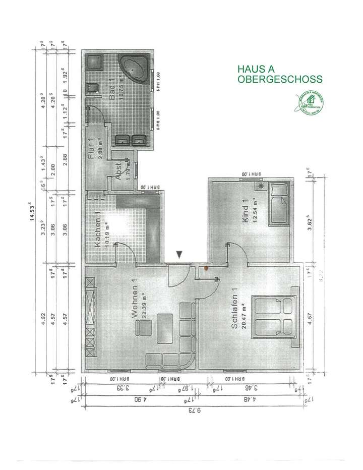 Obergeschoss Haus A Grundriss