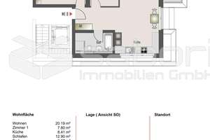 Gehobene 2,5 Zi.- Wohnung mit Südost-Dachterrasse Provisionsfrei – Die vollständige Adresse der Immobilie erhältst du vom Anbieter., 22147 Rahlstedt, Hamburg – Vorschaubild 2