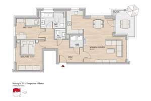 3 Zimmer Wohnung mit Balkon – Kostheimer Landstraße 25, 55246 Mainz-Kostheim, Wiesbaden – Vorschaubild 3
