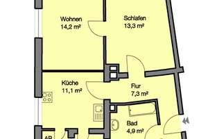 Sehr großzügige Zweizimmerwohnung im dritten Obergeschoss ohne Aufzug! – Dr.-Luppe-Platz 2, 90443 Steinbühl, Nürnberg – Vorschaubild 11