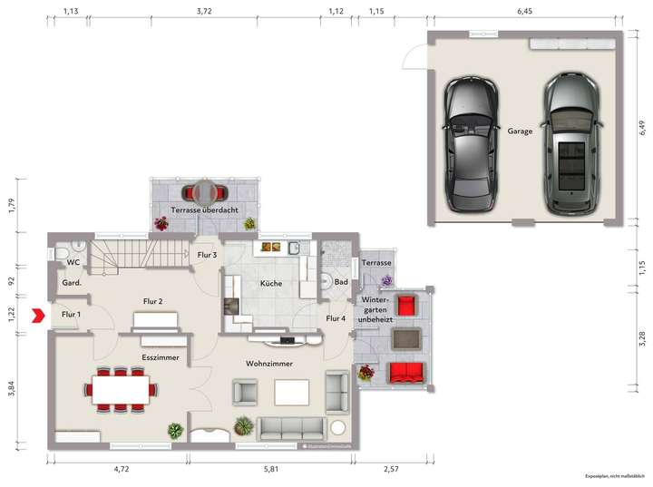 Grundriss Erdgeschoss (nicht m