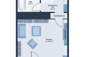 Helle 1-Zimmer-Wohnung mit Südloggia in München-Neuperlach – ideal als Dienstwohnung – Die vollständige Adresse der Immobilie erhältst du vom Anbieter., 81735 Neuperlach, München – Vorschaubild 9
