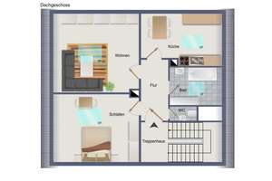 Helle 2-Zimmer-Dachgeschosswohnung in gesuchter Lage – Die vollständige Adresse der Immobilie erhältst du vom Anbieter., 64285 Bessungen, Darmstadt – Vorschaubild 2