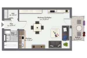 Tolle Singlewohnung mit Balkon in Dresden-Weißig. – Radeberger Straße 20 e, 1328 Weißig, Dresden – Vorschaubild 9