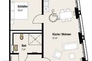 KRONSRODE | rollstuhlgerechte 2-Zimmer-Wohnung mit Parkett und Duschbad im Neubau – Kattenbrookstrift  146, 30539 Hannover – Vorschaubild 8