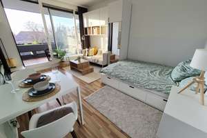 Möblierte 1-Zimmer-Wohnung mit großem Balkon in zentraler Lage – Frölichstraße 18, 86150 Stadtjägerviertel, Augsburg – Vorschaubild 2