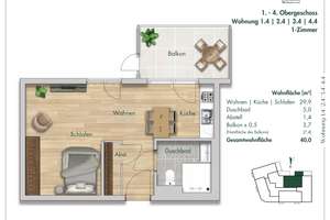 1-Zimmer Neubauwohnung in Düsseldorf mit Balkon als lukrative Kapitalanlage oder zum Selbstnutz – Rather Broich 154, 40470 Rath, Düsseldorf – Vorschaubild 8