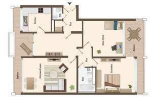 Helle, modernisierte 3,5-Zimmer-Wohnung mit zwei Balkonen direkt am Olympiapark – Werner-Friedmann-Bogen 14, 80993 Alt-Moosach, München – Vorschaubild 2