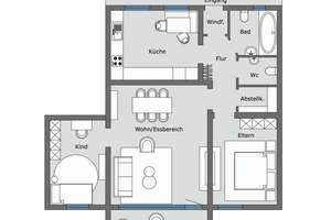 Großzügige 3-Zi-Wohnung mit Balkon und Stellplatz in Fürth (Hardhöhe) – Die vollständige Adresse der Immobilie erhältst du vom Anbieter., 90766 Hardhöhe, Fürth – Vorschaubild 16