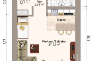 Gemütliche 1-Raum-Wohnung mit Einbauküche und Balkon – An der Enckekaserne 14, 39110 Stadtfeld West, Magdeburg – Vorschaubild 8