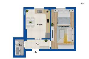Gemütliche 1-Zimmer-Wohnung im 1. Obergeschoss im Herzen Düsseldorfs – Die vollständige Adresse der Immobilie erhältst du vom Anbieter., 40227 Oberbilk, Düsseldorf – Vorschaubild 4