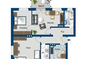 Zeit für was Neues: Gemütliche 3-Zimmer-Wohnung mit Gäste WC + Balkon! – Mehringstr. 16, 39114 Cracau, Magdeburg – Vorschaubild 1