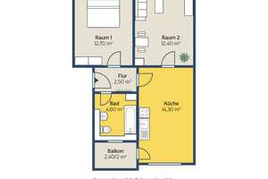 Neu sanierte 2-Raum-Wohnung mit Wohnküche und Balkon – 4179 Neulindenau, Leipzig – Vorschaubild 2