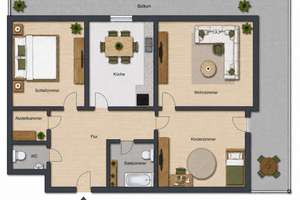 Wohnen mit Charakter: Gepflegtes Penthouse in Wiesbaden-Biebrich – Am Hohen Stein 20, 65203 Biebrich, Wiesbaden – Vorschaubild 12