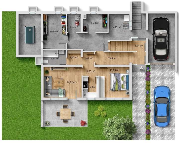 GR Untere Etage möbliert