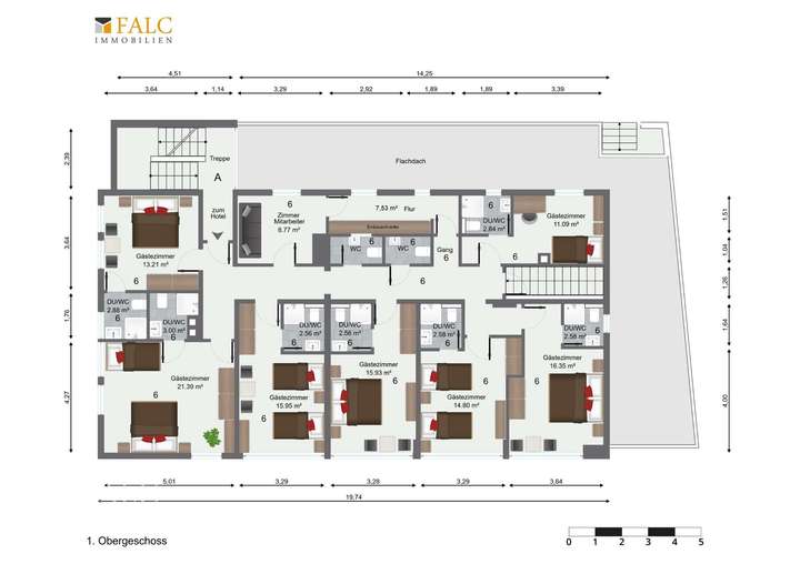 1. Obergeschoss - Hotelanlage
