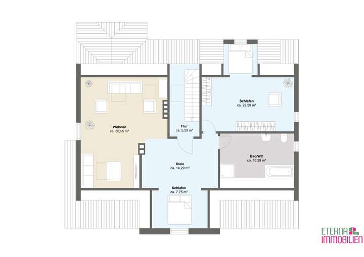 Ausgebautes Dachgeschoss