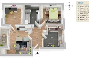 Stilvolle 3-Zimmer-Wohnung mit hochwertiger Ausstattung und toller Lage in München Milbertshofen – Die vollständige Adresse der Immobilie erhältst du vom Anbieter., 80807 Milbertshofen, München – Vorschaubild 21