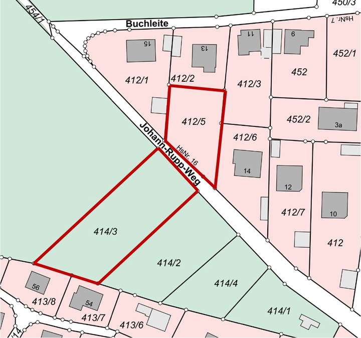 Lageplan Baugrundstück + Wald