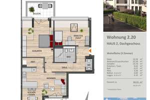 3-Zimmer-Wohnung im Dachgeschoss mit Loggia
 – 51375 Schlebusch, Leverkusen – Vorschaubild 2