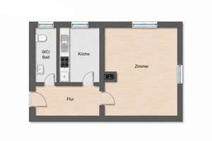 BEZUGSFREI: Großzügige 1-Zi.-Wohnung (Zi. + Küche + Bad) in beliebter Halbhöhenlage in S-Wangen – Die vollständige Adresse der Immobilie erhältst du vom Anbieter., 70327 Wangen, Stuttgart – Vorschaubild 6