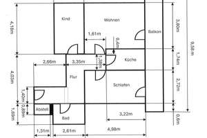 Helle, gut geschnittene 3 ZKB mit großem verglasten Balkon in Augsburg-Hammerschmiede – Karlsbader Str. 41a, 86169 Hammerschmiede, Augsburg – Vorschaubild 7