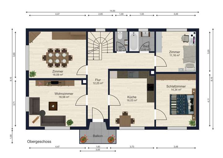 Grundriss Obergeschoss