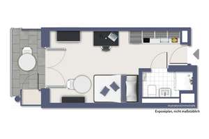 Möbliertes Business-Apartment "Single-Suite" - ab 4 Nächte Mietzeit! – Am Wallgraben 140, 70565 Wallgraben-West, Stuttgart – Vorschaubild 15
