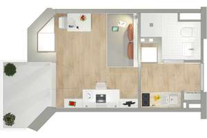 1,5-Zimmer-Wohnung in München-Obersendling (NUR Studenten oder Auszubildenden!) – Constanze-Hallgarten-Straße 6, 81379 Obersendling, München – Vorschaubild 7