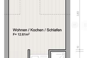 Frei ab sofort: 1 Zi Dachterassenwohnung mit Bad, 17 qm, teilmöbliert in Mannheim (Neckarstadt) – Lortzingstrasse 21, 68169 Neckarstadt-West, Mannheim – Vorschaubild 6