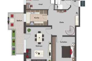 gepflegte Maisonettwohnung zum Kauf in Hamburg Lokstedt - Wentzel – Die vollständige Adresse der Immobilie erhältst du vom Anbieter., 22529 Lokstedt, Hamburg – Vorschaubild 2