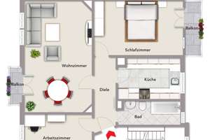 Frankfurt-Ostend: Gepflegte 4-Zimmer-Maisonettewohnung im historischen Altbaucharme - direkt an der  – 60314 Ostend, Frankfurt am Main – Vorschaubild 16