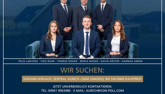 Bild von FÜR UNSERE SUCHKUNDEN: Wir suchen ein Einfamilienhaus in zentraler Lage von Aurich +5km Umkreis