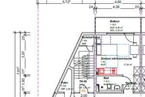 1 Zimmer single-Appartement barrierefrei mit Balkon und EBK, möbliert. Grünwinkel  Citynah  – Die vollständige Adresse der Immobilie erhältst du vom Anbieter., 76189 Grünwinkel, Karlsruhe – Vorschaubild 3