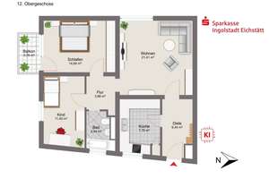 Die Wohnung für Einsteiger – Die vollständige Adresse der Immobilie erhältst du vom Anbieter., 85055 Nordost, Ingolstadt – Vorschaubild 9