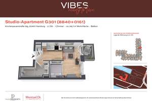 HafenCity pur: Möblierte 1-Zimmerwohnung mit Balkon – Wentzel Dr. – Kirchenpauerstraße 15g, 20457 HafenCity, Hamburg – Vorschaubild 12