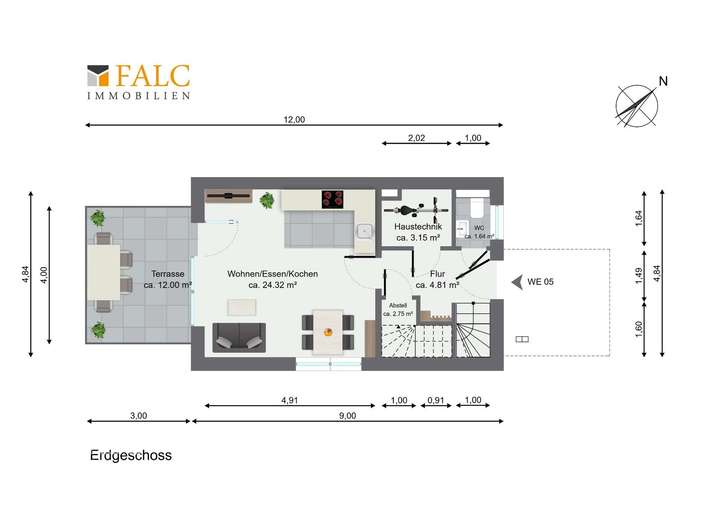 Grundriss Erdgeschoss WE05