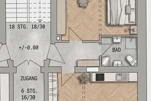 charmante 2-Raum-Wohnung im Hochparterre – Altbauflair zum kleinen Preis – Fichtestr. 24, 9126 Gablenz, Chemnitz – Vorschaubild 6
