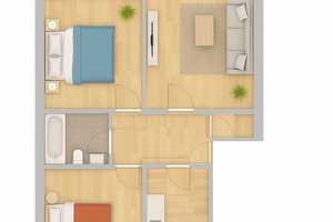 Erstbezug nach Sanierung - Geschmackvolle 3-Raum-Wohnung in Düsseldorf – Stettiner Straße 67, 40595 Düsseldorf – Vorschaubild 3