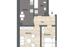 Hochwertig renovierte 2-Raum-Wohnung inklusive moderner EBK & Balkon – An der Grundschule 4, 4319 Engelsdorf, Leipzig – Vorschaubild 9