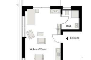 Teilmöblierte zentrale 1-Zimmer Penthouse-Wohnung mit Dachterasse am Zollhafen zur Untermiete – Die vollständige Adresse der Immobilie erhältst du vom Anbieter., 55118 Neustadt, Mainz – Vorschaubild 4