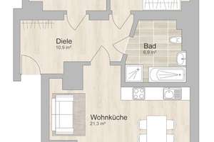 Schöne Wohnung mit hohen Decken, Wohnküche und Wintergarten. – Elsbethstr. 17, 4155 Gohlis-Süd, Leipzig – Vorschaubild 13